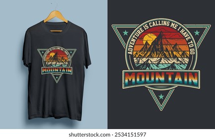 Outdoor vintage hiking,adventure and mountain tshirt design