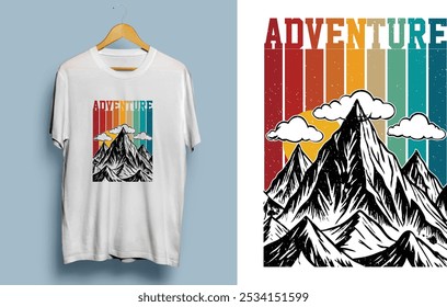 Outdoor vintage hiking,adventure and mountain tshirt design