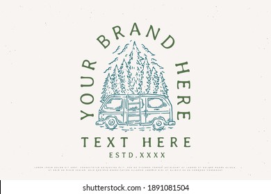 outdoor vintage line art vector nature, designs can be used for print on clothing, merchandise and for digital purposes