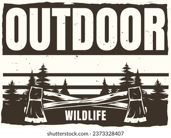 outdoor vintage poster for print