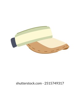 outdoor visor cap cartoon. golf tennis, baseball adjustable, snapback strapback outdoor visor cap sign. isolated symbol vector illustration