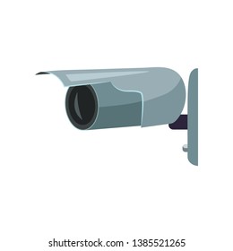 Outdoor wall security camera. Gray security camera. Can be used for topics like alarm, guard, detection