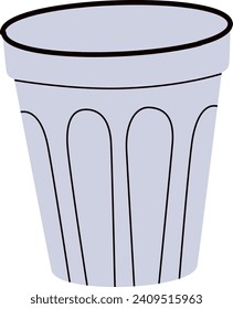 Outdoor Waste Basket Vector Illustration