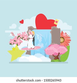 Outdoor wedding at the waterfall