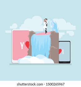 Outdoor wedding at the waterfall