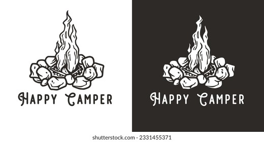 Outdoor wild camping print. Mountains adventure. Wanderlust summer forest explore