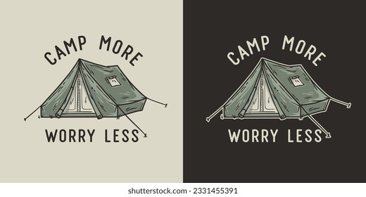 Outdoor wild camping print. Mountains adventure. Wanderlust summer forest explore