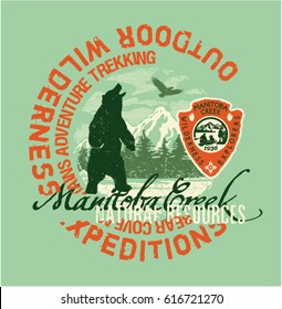 Expedition zur Wildnis im Freien, Vektorgrafik für Junge-T-Shirt 