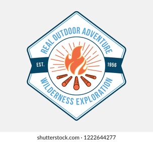Outdoor wilderness exploration is a vector illustration about real adventure