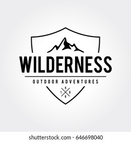 Outdoor Wilderness, Mountain Adventure Retro Emblem