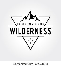 Outdoor Wilderness, Mountain Adventure Retro Emblem