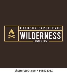 Outdoor Wilderness, Bergabenteuer Retro Emblem