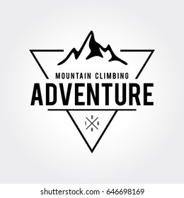 Outdoor Wilderness, Mountain Adventure Retro Emblem