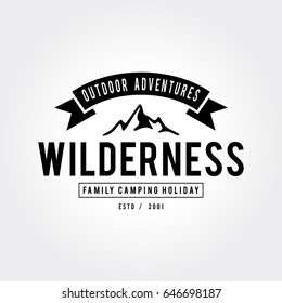 Mountain Hipster Adventure Logo Design Inspiration Stock Vector ...