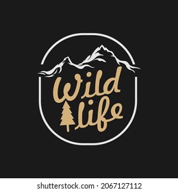 outdoor wildlife logo related badge labels emblems and design elements for t-shirts, posters, prints. Vintage typographic composition. Vector illustration.