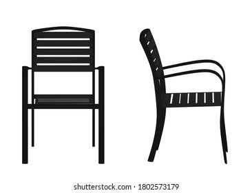 Outdoor wooden chair. vector illustration