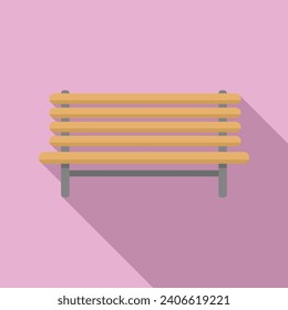 Outdoor yard bench icon flat vector. Park plan. Soft furniture