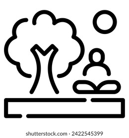 Outdoor Yoga Icon Spring, for uiux, web, app, infographic, etc