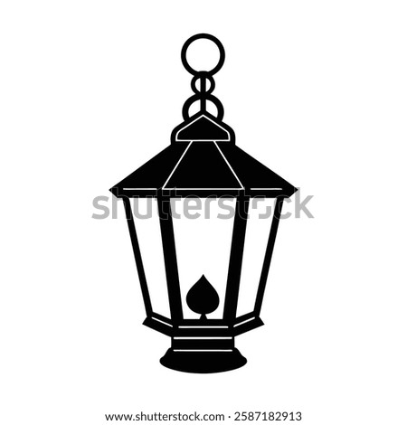 outdoor-lantern-silhouette-vector-illustration, this is a editable file.