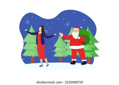 Outdoors Christmas Day Flat Design