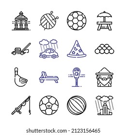 outdoors Icon Set with line icons. Modern Thin Line Style. Suitable for Web and Mobile Icon. Vector illustration EPS 10.