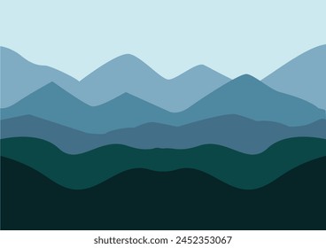 outdoors mountain peak horizon travel illustration background set vector design