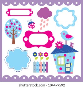 outdoors objects collection. vector illustration