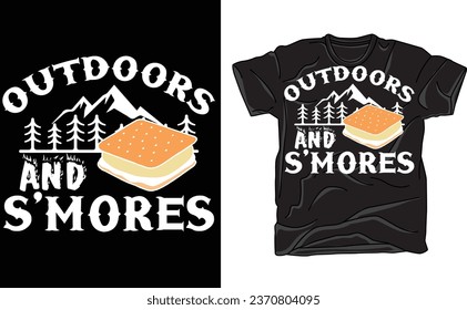 Outdoors and S'mores, Funny Campfire tee, Camping T-Shirt