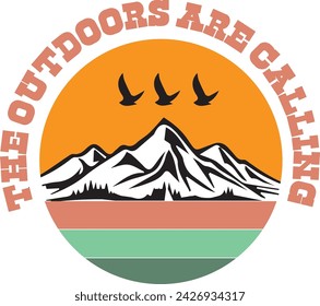 outdoors t -shart for adveture life.vector design.