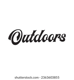 outdoors text on white background.