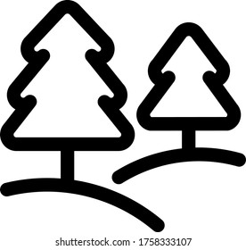 vectores de iconos de valle de árbol al aire libre para web y aplicaciones