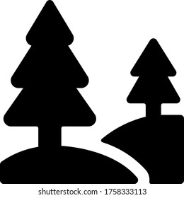 vectores de iconos de valle de árbol al aire libre para web y aplicaciones