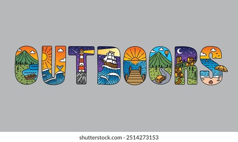 outdoors typography design vector, for t-shirt, poster and other uses