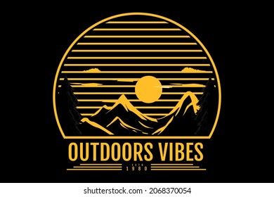 outdoors vibes silhouette design hand drawing