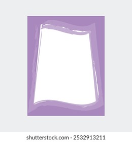 The outer border is a solid lavender, while the inner area is a blank white space, indicating it is designed to hold a picture or artwork. 
