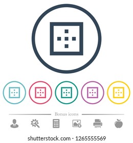 Outer borders flat color icons in round outlines. 6 bonus icons included.