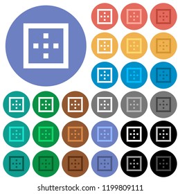 Outer borders multi colored flat icons on round backgrounds. Included white, light and dark icon variations for hover and active status effects, and bonus shades.