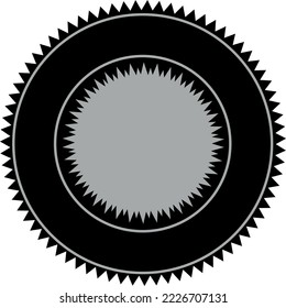 Outer Edges Sharped Circle Frame Layout - (Editable file) - Vector Illustration