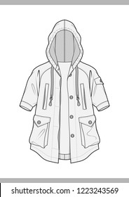 OUTER Fashion technical drawings flat Sketches vector template