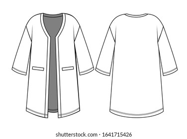 OUTER Fashion technical drawings flat Sketches vector template