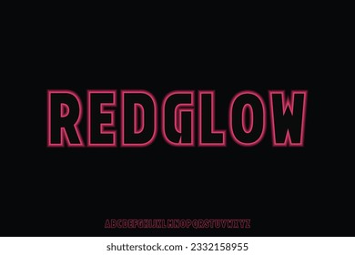 Outer glow display font vector design suitable for black background, headline, banner and many more