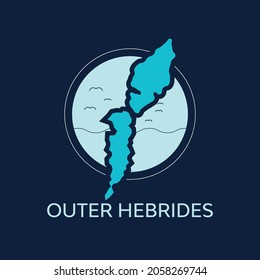 Outer Hebrides and Isle of Lewis logo icon vector map illustration