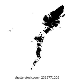 Outer Hebrides map, council area of Scotland. Vector illustration.