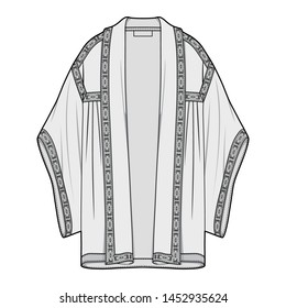 Outer Jacket fashion flat sketch template