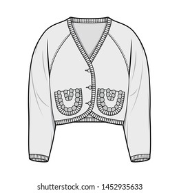 Outer Jacket fashion flat sketch template