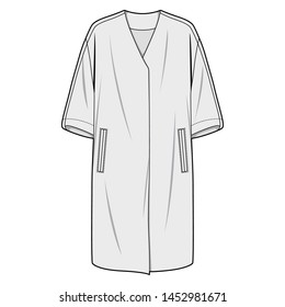 Outer Jacket fashion flat sketch template