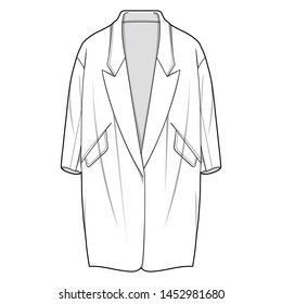 Outer Jacket fashion flat sketch template