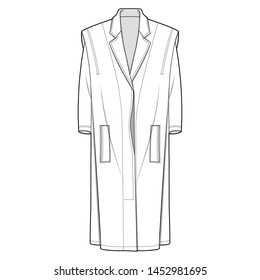 Outer Jacket fashion flat sketch template