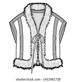 Outer Jacket fashion flat sketch template