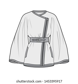 Outer Jacket fashion flat sketch template